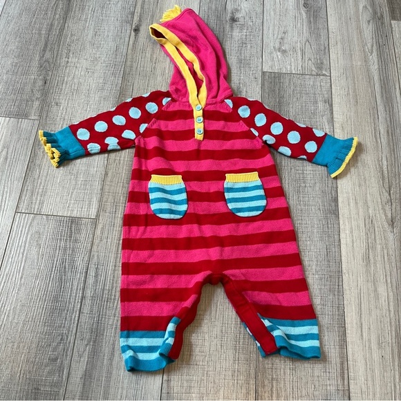 Hanna Andersson Hooded Sweater Romper - 70 cm (6-12M) - Colorful & Cute Unique - Picture 1 of 11